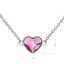 Stříbrný náhrdelník s krystalem Swarovski růžové srdce 32061.3 Fuchsia