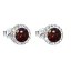 Strieborné náušnice s opálom a Preciosa kryštály 31217.1 ruby