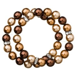 Náramek perlový se Swarovski Elements 33065.3 Brown