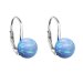 Strieborné visiace náušnice so syntetickým opálom svetlo modré okrúhle 11245.3 Lt. Blue s. Opal