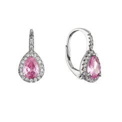 Strieborné visiace náušnice kvapôčky 11642.3 rose