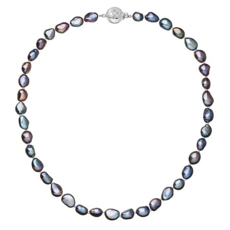 Perlový náhrdelník z riečnych perál so zapínaním z bieleho 14 karátového zlata 822027.3/9270B peacock