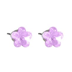 Náušnice se Swarovski Elements květinka Violet 10 mm