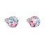 Strieborné náušnice pecka s kryštálmi Swarovski mix farieb okrúhle 31336.3 Water Lilly