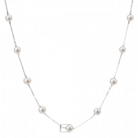 Perlový náhrdelník z pravých říčních perel bílý 22013.1