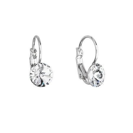 Náušnice bižuterie s křišťály Preciosa bílé kulaté 51031.1 Krystal