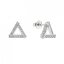Strieborné náušnice pecka so zirkónom biely trojuholník 11088.1
