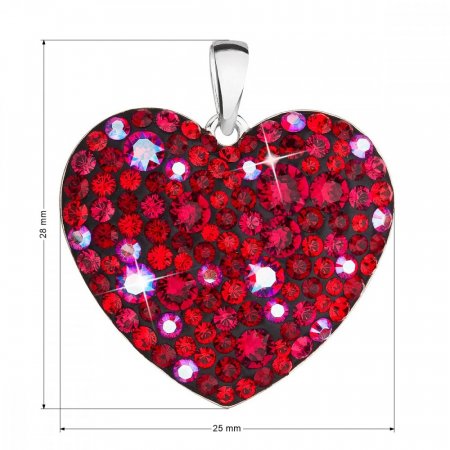 Stříbrný přívěsek s krystaly Swarovski červené srdce 34243.3 Cherry