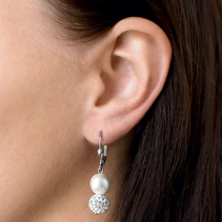 Náušnice so Swarovski Elements 31155.1 Biela