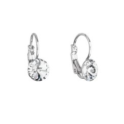 Náušnice bižuterie s křišťály Preciosa bílé kulaté 51031.1 Krystal