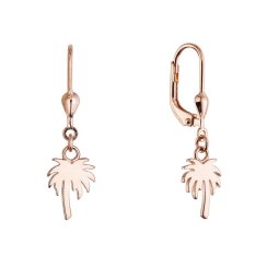 Pozlacené stříbrné náušnice palmy 61131 rose gold