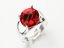 Prsteň červený so Swarovski Elements Rivoli Light Siam 12mm