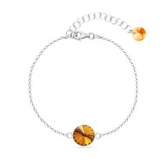 Náramek zlatý se Swarovski Elements Candy B1122SS47T Topaz