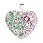 Stříbrný přívěsek s krystaly Swarovski mix barev srdce 34243.3 Sakura