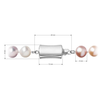 Perlový náramek z říčních perel se zapínáním z bílého 14 karátového zlata 823004.3/9267B multi