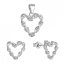 Sada šperkov so zirkónmi náušnice a prívesok biela zakrútené srdiečka 19031.1