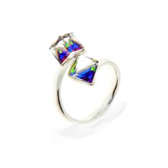 Prsteň kocka sa Swarovski Elements Cube P48416PVM Vitrail Medium 6 mm