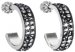 Stříbrné náušnice kruhy s krystaly Swarovski černý půlkruh 31119.5 Hematite