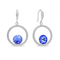 Strieborné náušnice modré so Swarovski Elements Orbita KWCD1122SS39SA Sapphire