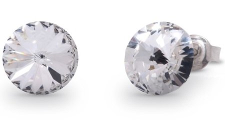 Náušnice biele Rivoli so Swarovski Elements Sweet Candy Studs K1122SS39C Kryštál 8 mm