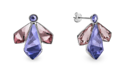 Náušnice fialové se Swarovski Elements Falena KDF47313TAAP Tanzanite