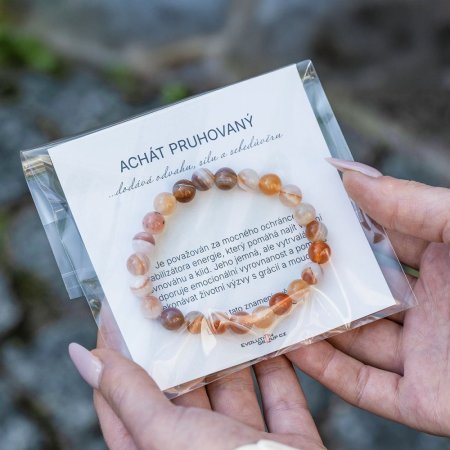 Náramek s minerálními kameny achát pruhovaný 43056.3
