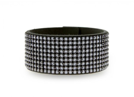 Náramok so Swarovski Elements Chic Medium BMESH9PCZJ Jet čierny