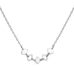 Stříbrný náhrdelník čtverečky 62015