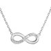 Strieborný náhrdelník s kryštálmi Swarovski biele infinity nekonečno 32023.1 Krystal