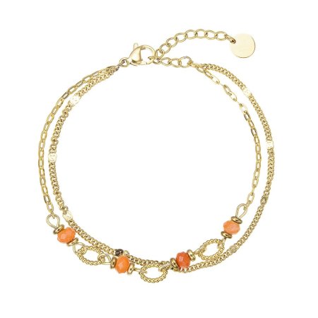 Náramek ocelový s červeným achátem 43064.3