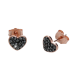 Náušnice čierne so Swarovski Elements Srdce Hematite