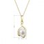 Zlatý 14 karátový náhrdelník s bielou riečnou perlou a briliantom 92PB00052