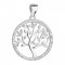 Stříbrný přívěsek se zirkony v bílé barvě strom života 14001.1