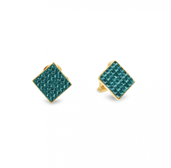 Náušnice zelené sa Swarovski Elements Kingdom Karo KLGFMK6EM Emerald
