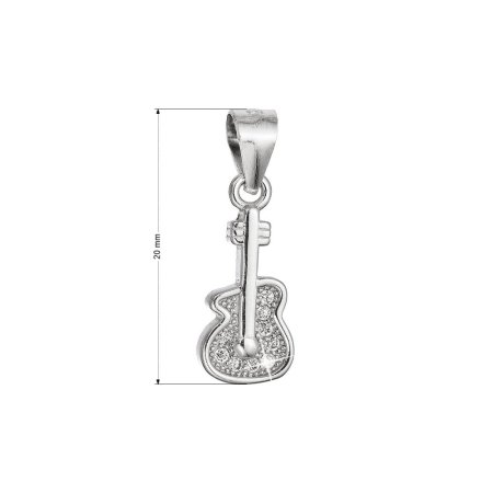 Strieborný prívesok gitara so zirkónmi 14036.1 crystal