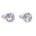 Stříbrné náušnice pecka s krystaly Swarovski fialové kulaté 31136.3 Violet