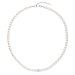 Perlový náhrdelník biely s krištáľmi Preciosa 32063.1