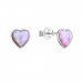 Strieborné náušnice so syntetickým opálom ružové srdce 11337.3 Pink s. Opal