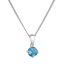 Stříbrný náhrdelník s pravým minerálním kamenem modrý 12079.3 london topaz