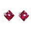Strieborné náušnice pecka s kryštálmi Swarovski červený kosoštvorec 31169.3 Cherry