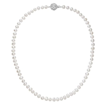 Perlový náhrdelník z riečnych perál so zapínaním z bieleho 14 karátového zlata 822001.1/9264B biely