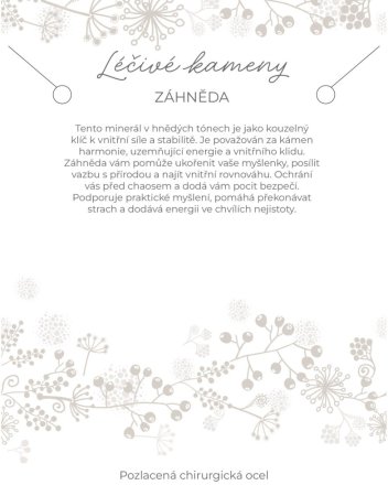 Náhrdelník s kouřovým křemenem 42037.3 ocel růžová