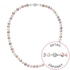 Perlový náhrdelník z riečnych perál so zapínaním z bieleho 14 karátového zlata 822004.3/9272B multi