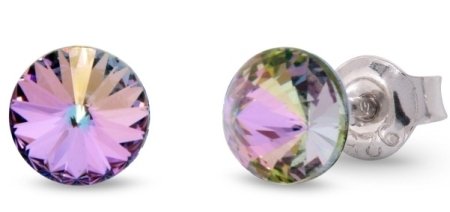 Náušnice fialové Rivoli sa Swarovski Elements Sweet Candy Studs K1122SS39VL Vitrail Light 8 mm
