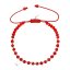 Strieborný náramok s červenými sklenenými korálkami 13074.3