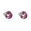 Stříbrné náušnice pecka s krystaly Swarovski fialové kulaté 31336.3 Amethyst