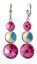 Náušnice ružové Rivoli so Swarovski Elements s tromi kameňmi Rose