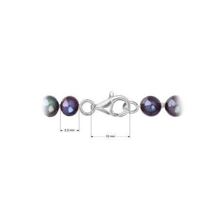 Perlový náhrdelník z říčních perel se zapínáním z bílého 14 karátového zlata 822001.3/9260B dk.peacock