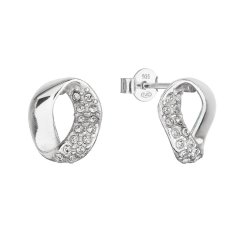 Stříbrné náušnice pecky s krystaly Swarovski oválné 31308.1 Krystal