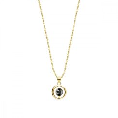 Náhrdelník čierny so Swarovski Elements Punct Gold NCG1088SS18J Jet